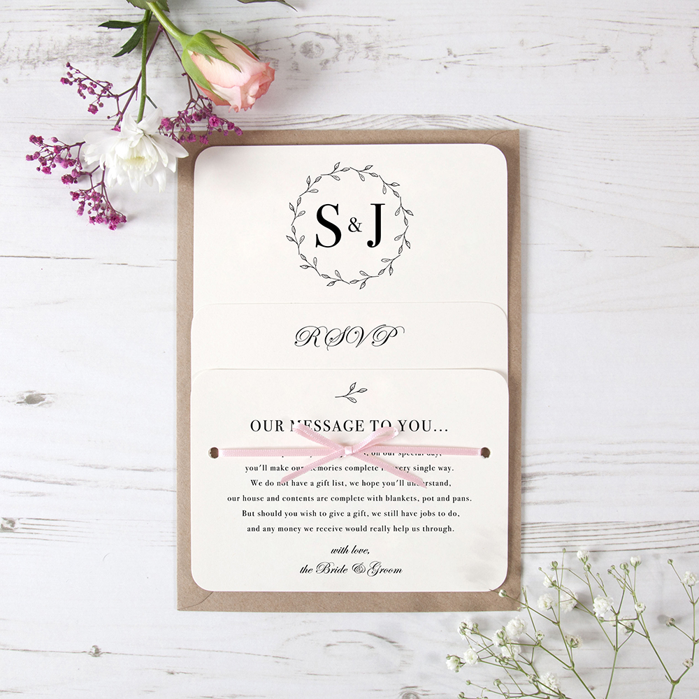 'Josephine' Hole-punched Wedding Invitation