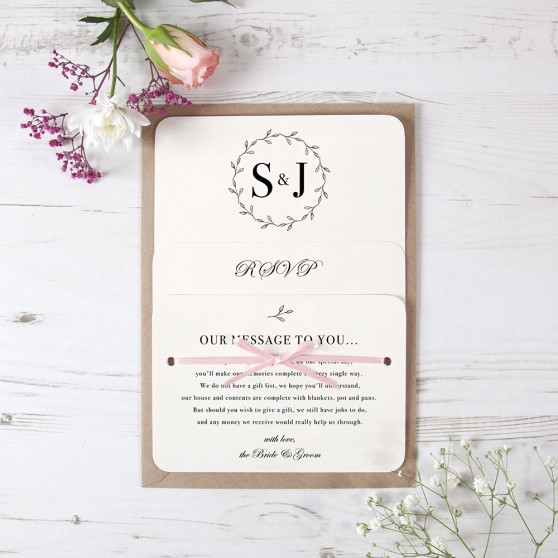 'Josephine' Hole-punched Wedding Invitation Sample