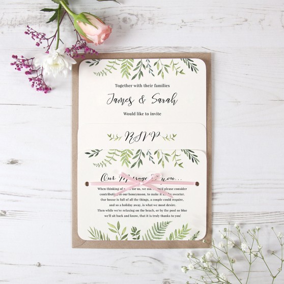 'Libby' Hole-punched Wedding Invitation Sample