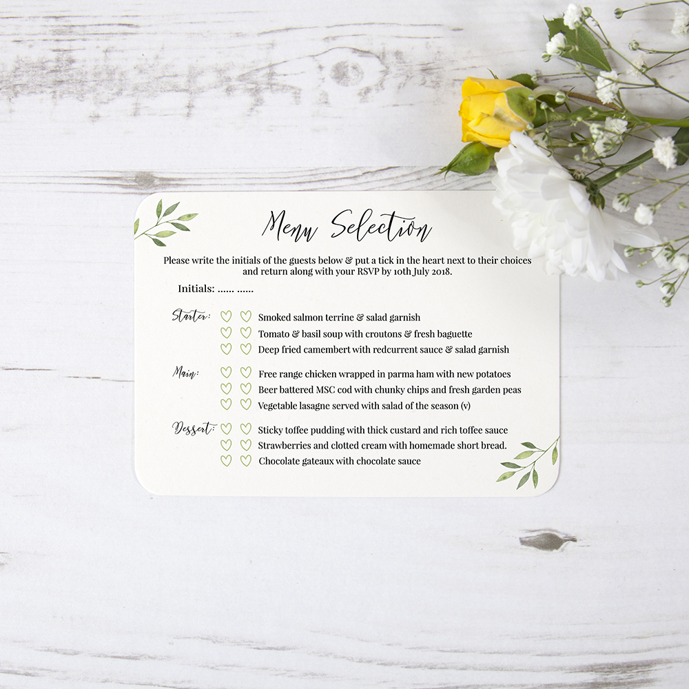 'Libby' Hole-punched Wedding Invitation Sample