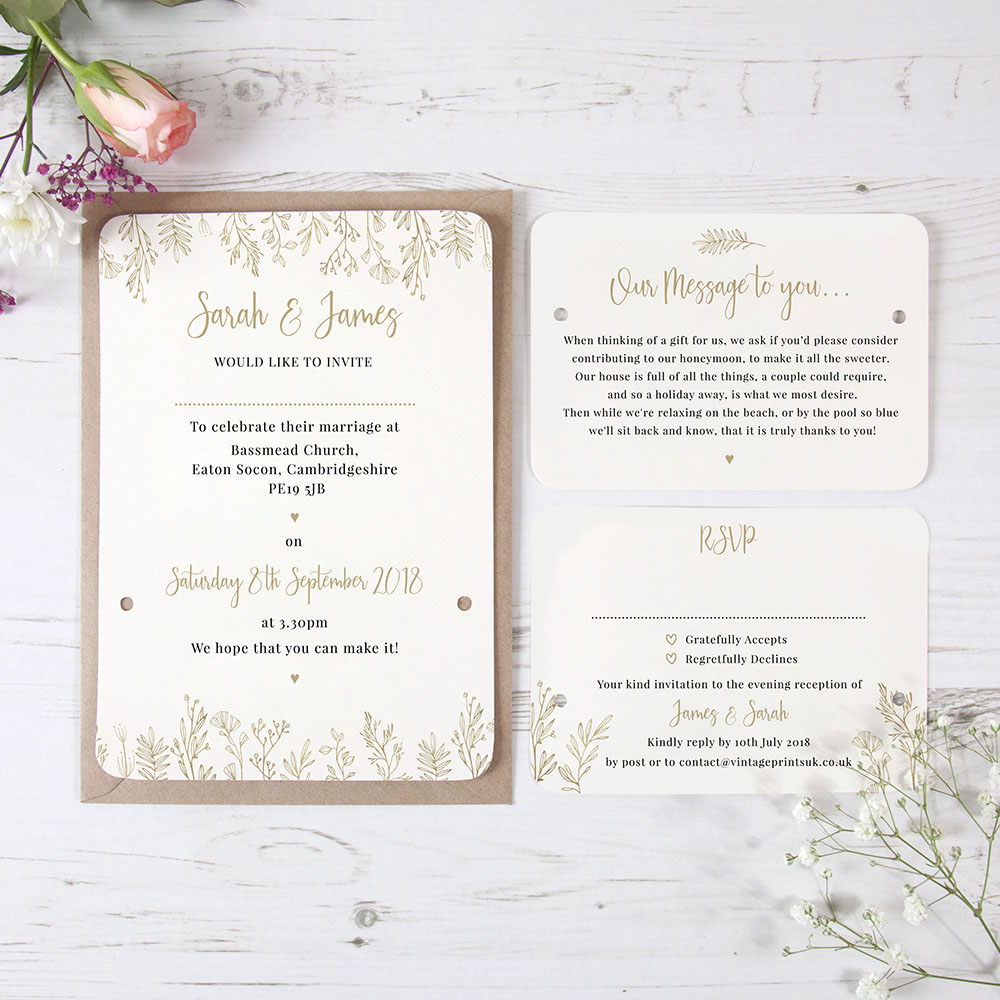 'Sophia' Hole-punched Wedding Invitation