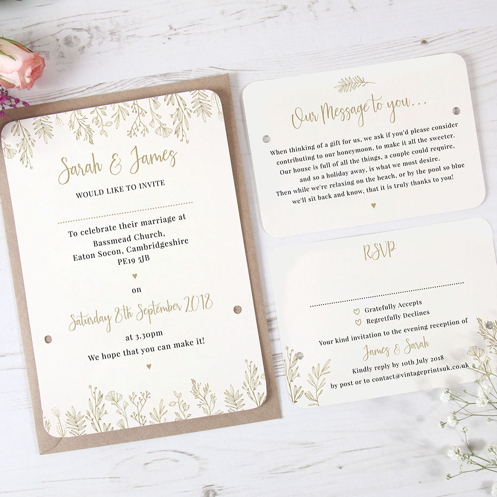 'Sophia' Hole-punched Wedding Invitation