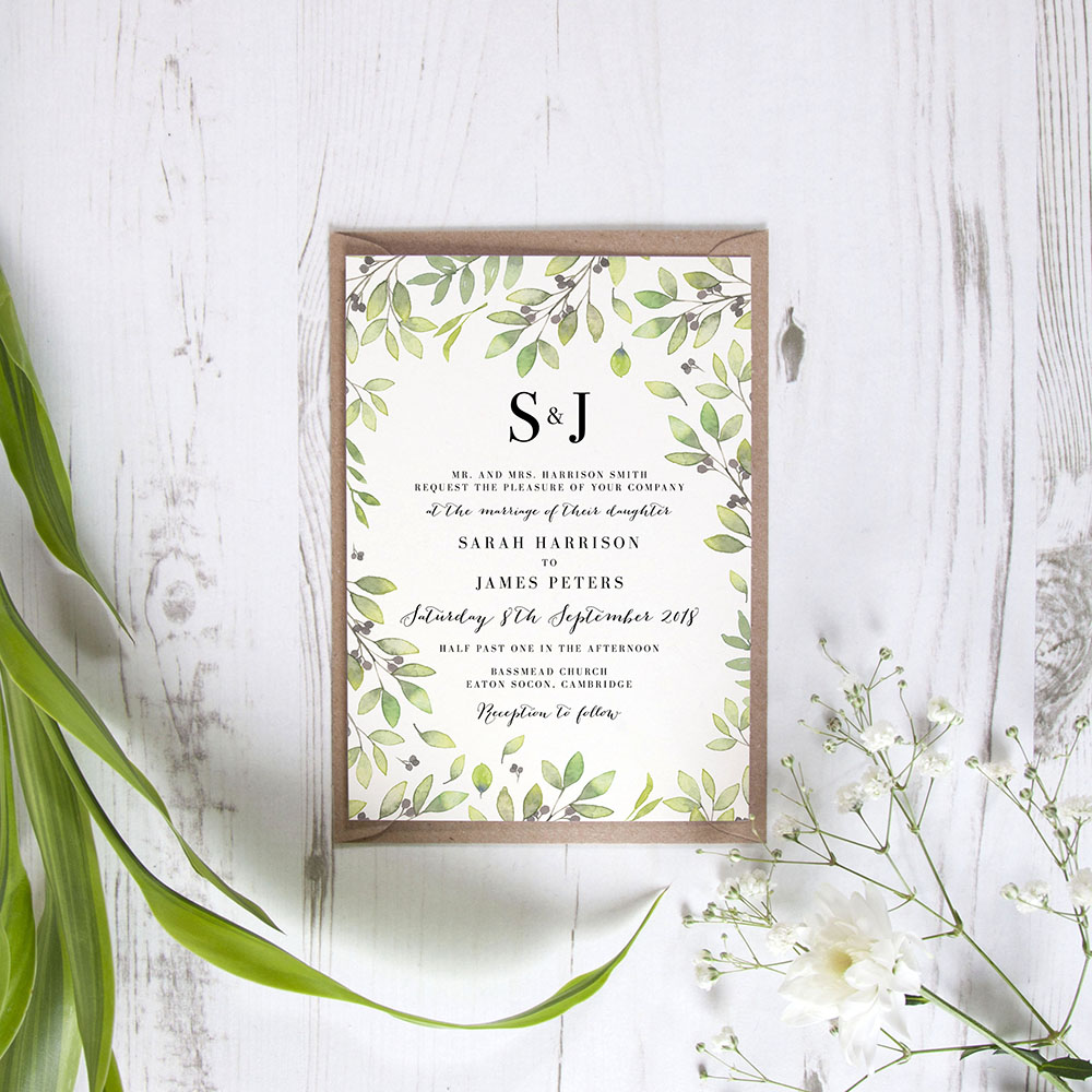 'Arabella' Standard Wedding Invitation Sample