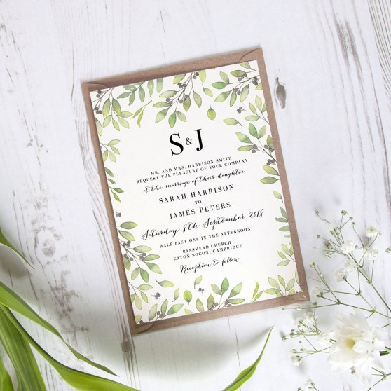 'Arabella' Standard Wedding Invitation Sample
