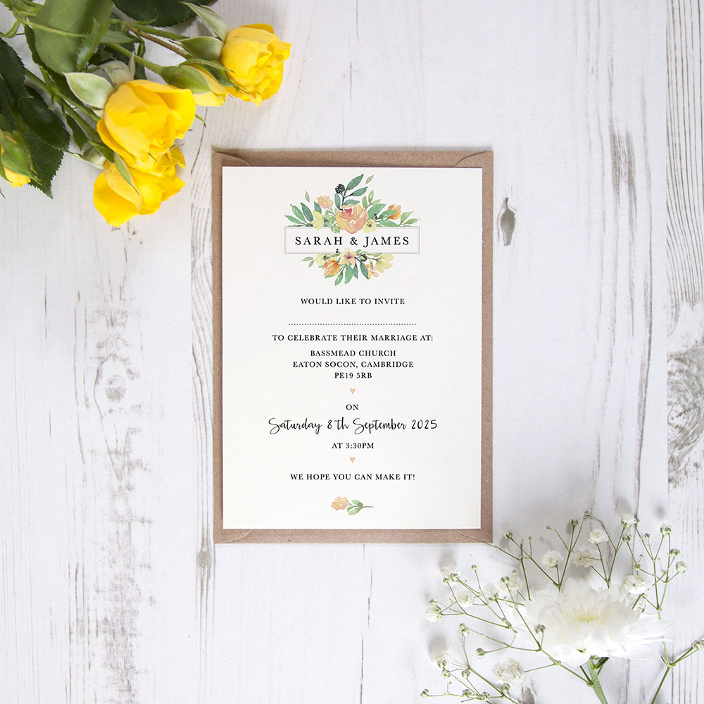 'Bella' Standard Wedding Invitation Sample