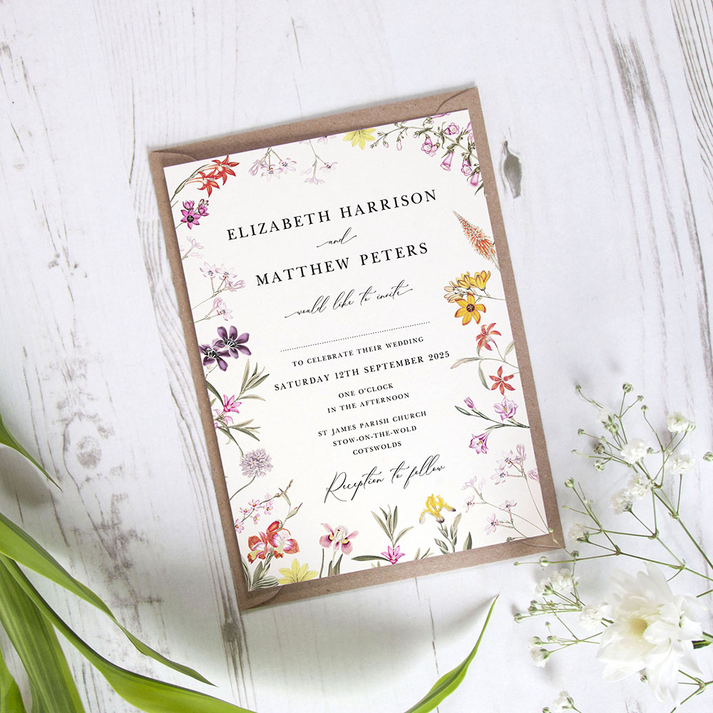 'Wild Botanical' Standard Wedding Invitation