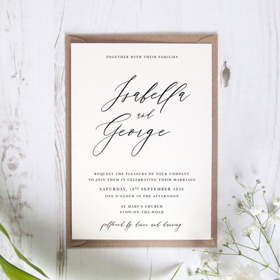 'Calligraphy 4' Standard Wedding Invitation Sample
