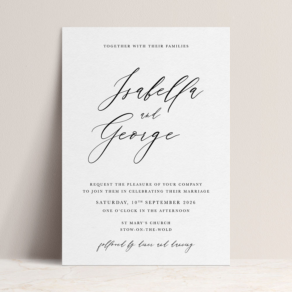 'Calligraphy 4' Standard Wedding Invitation