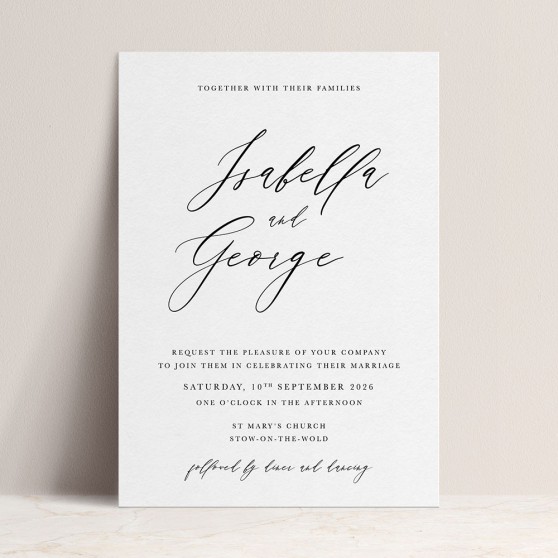 'Calligraphy 4' Standard Wedding Invitation Sample
