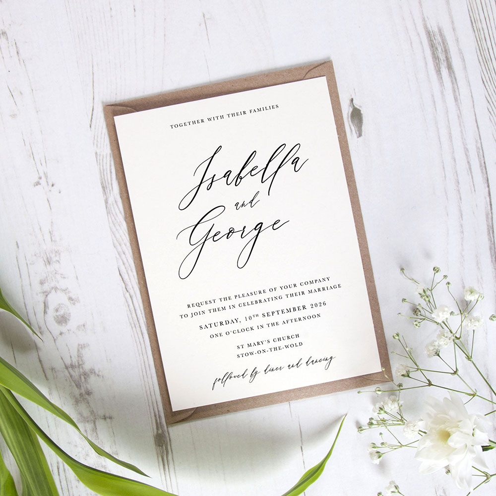 'Calligraphy 4' Standard Wedding Invitation