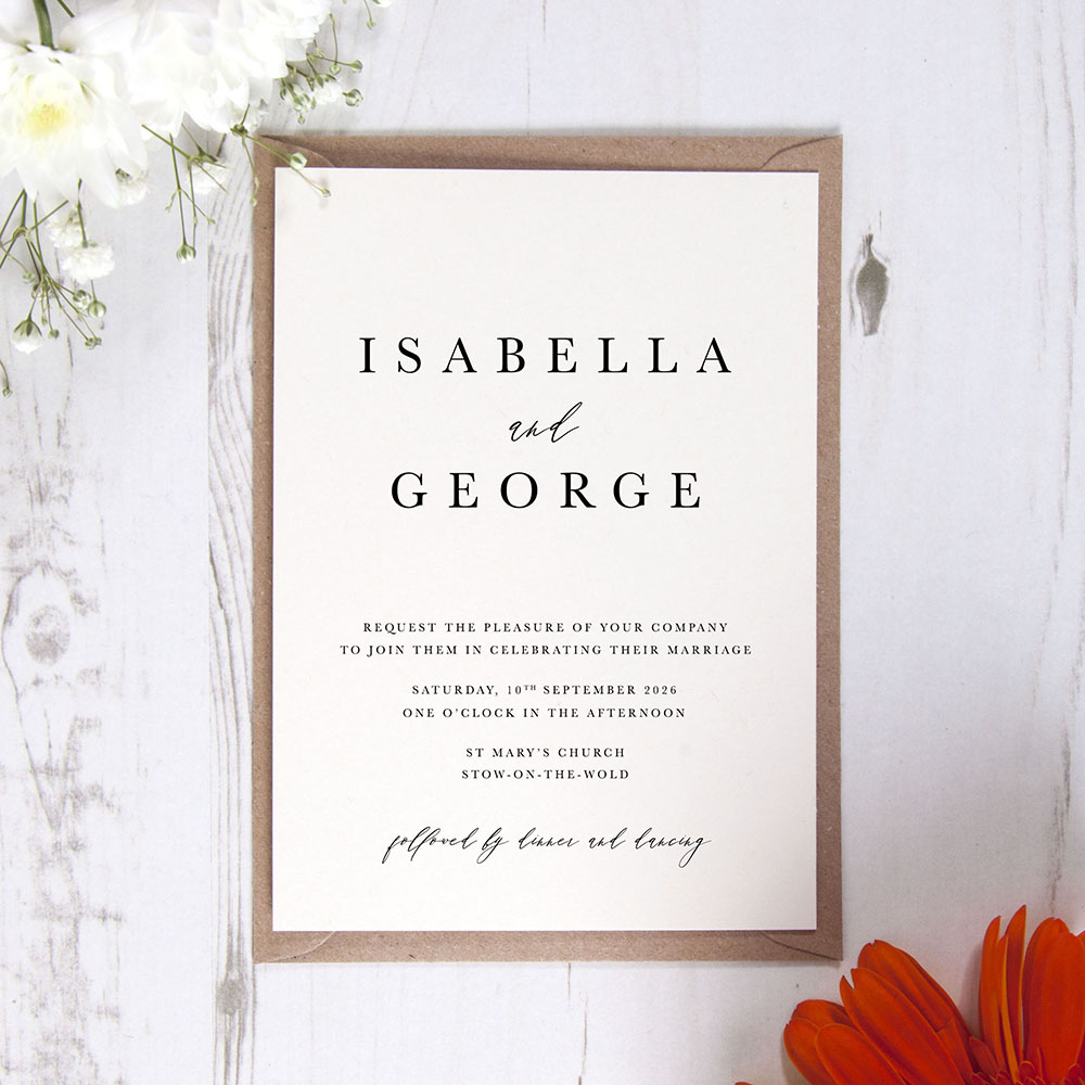 'Calligraphy 7' Standard Wedding Invitation