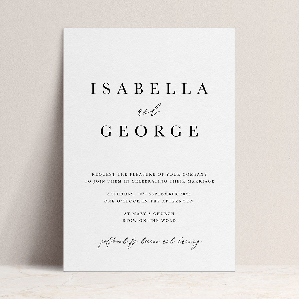 'Calligraphy 7' Standard Wedding Invitation