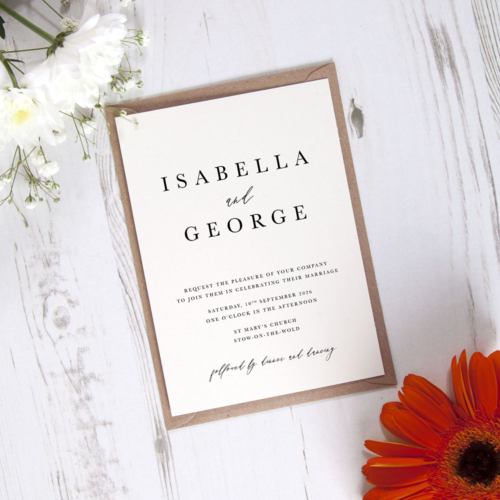 'Calligraphy 7' Standard Wedding Invitation