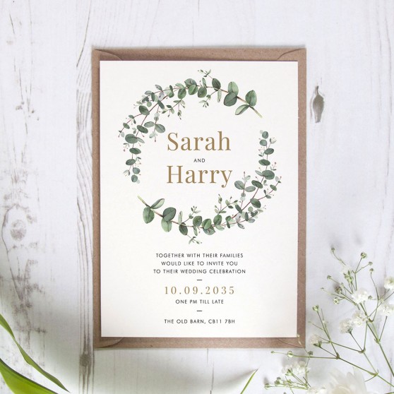 'Campagna Eucalyptus CP01' Standard Wedding Invitation