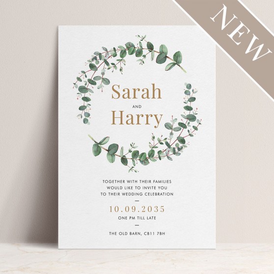 'Campagna Eucalyptus CP01' Standard Wedding Invitation Sample