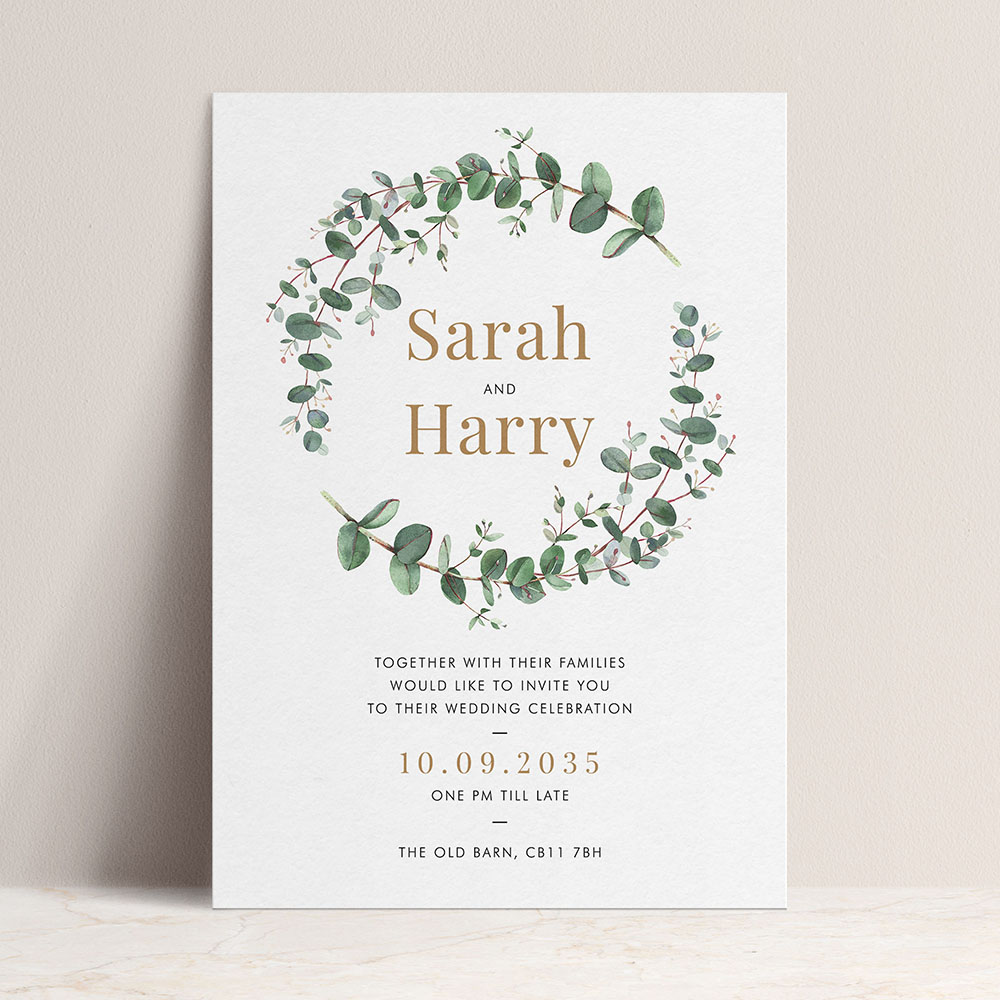 'Campagna Eucalyptus CP01' Standard Wedding Invitation Sample