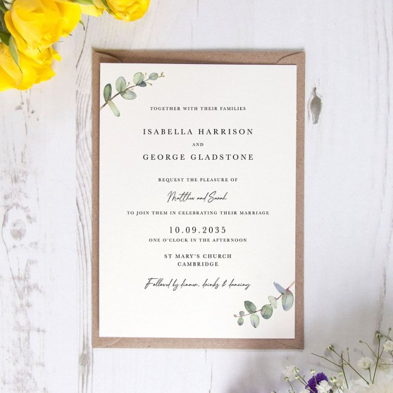 'Campagna Eucalyptus CP03' Standard Wedding Invitation