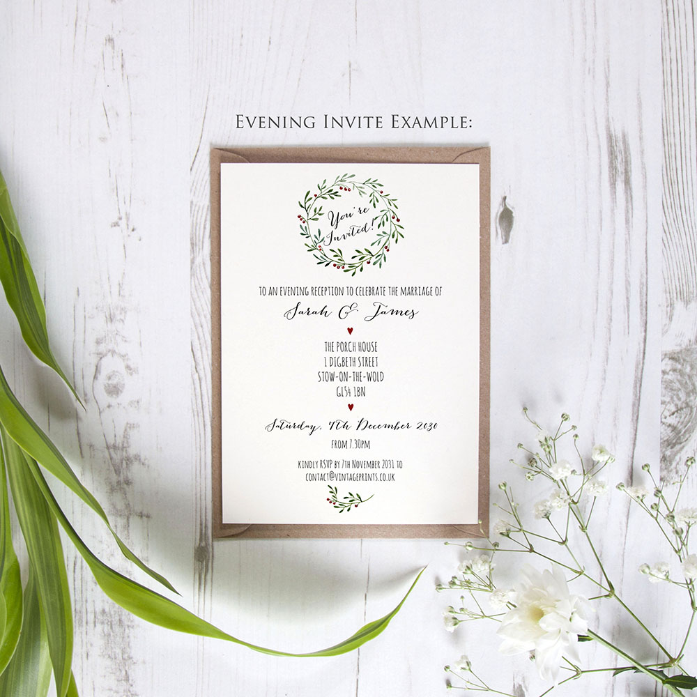 'Christmas' Standard Wedding Invitation