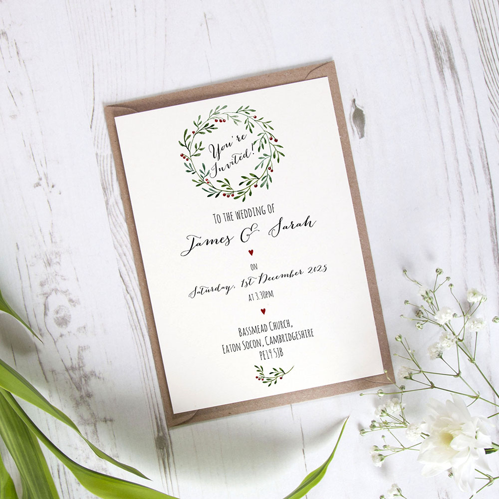 'Christmas' Standard Wedding Invitation