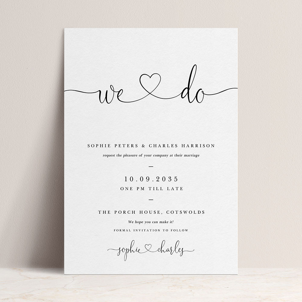 'Edward ED01' Standard Wedding Invitation Sample