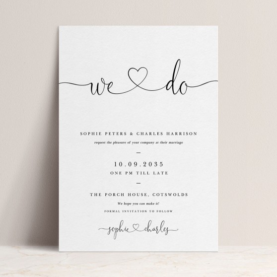 'Edward ED01' Standard Wedding Invitation Sample