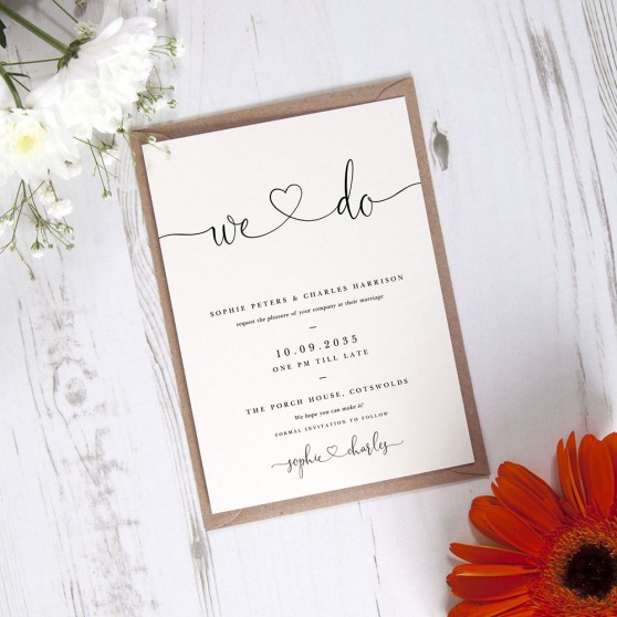 'Edward ED01' Standard Wedding Invitation Sample