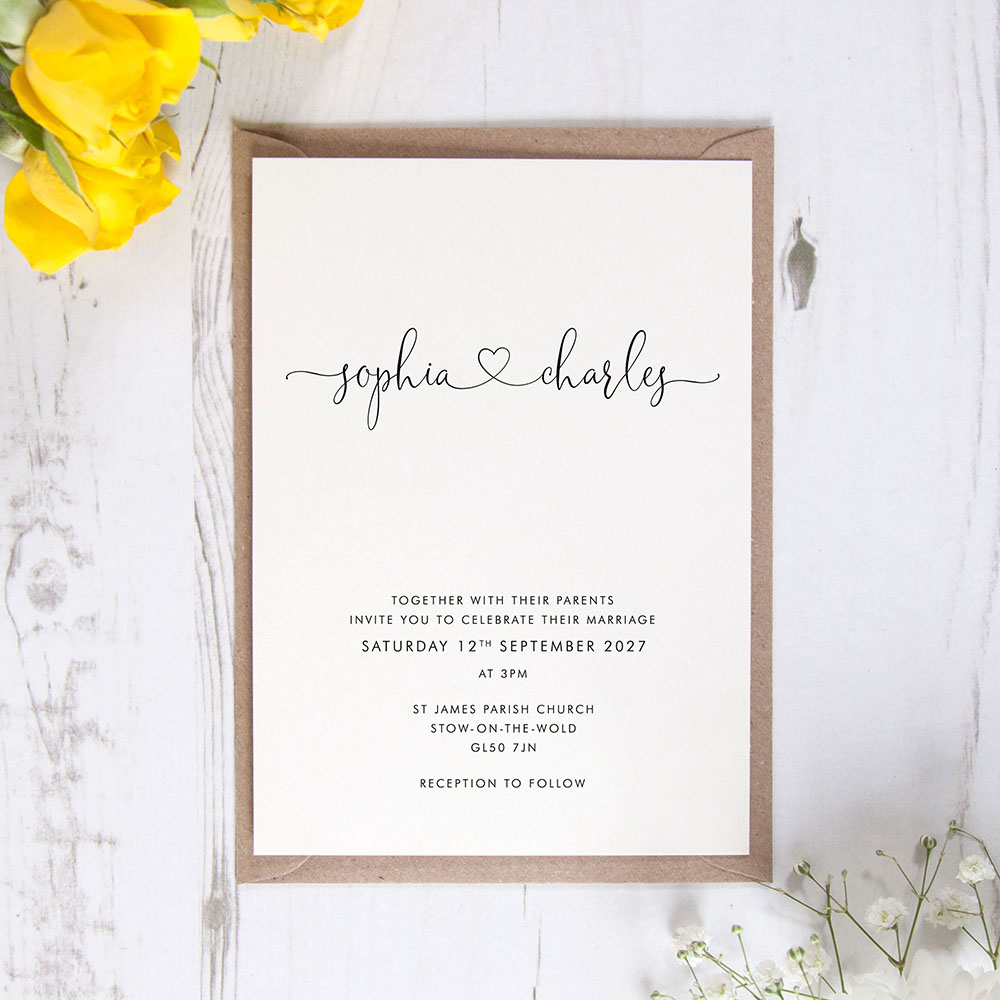 'Edward ED02' Standard Wedding Invitation