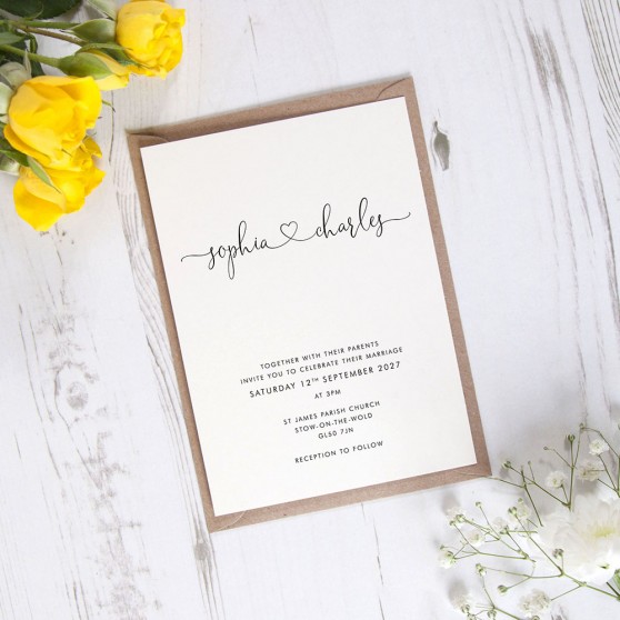 'Edward ED02' Standard Wedding Invitation Sample