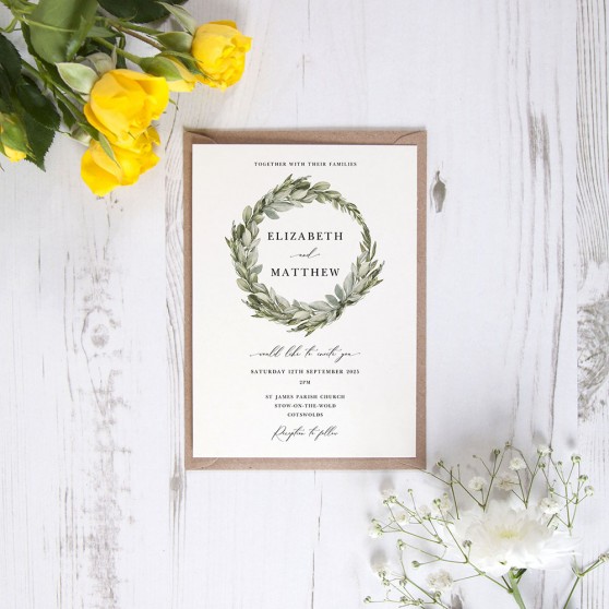 'Elegance' Standard Wedding Invitation Sample