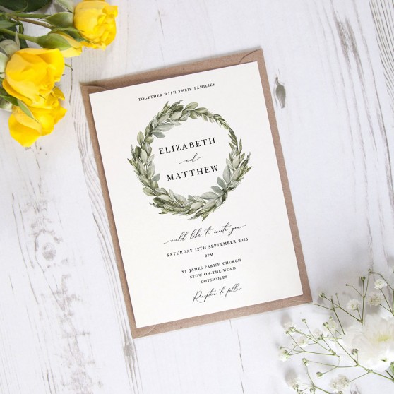 'Elegance' Standard Wedding Invitation Sample