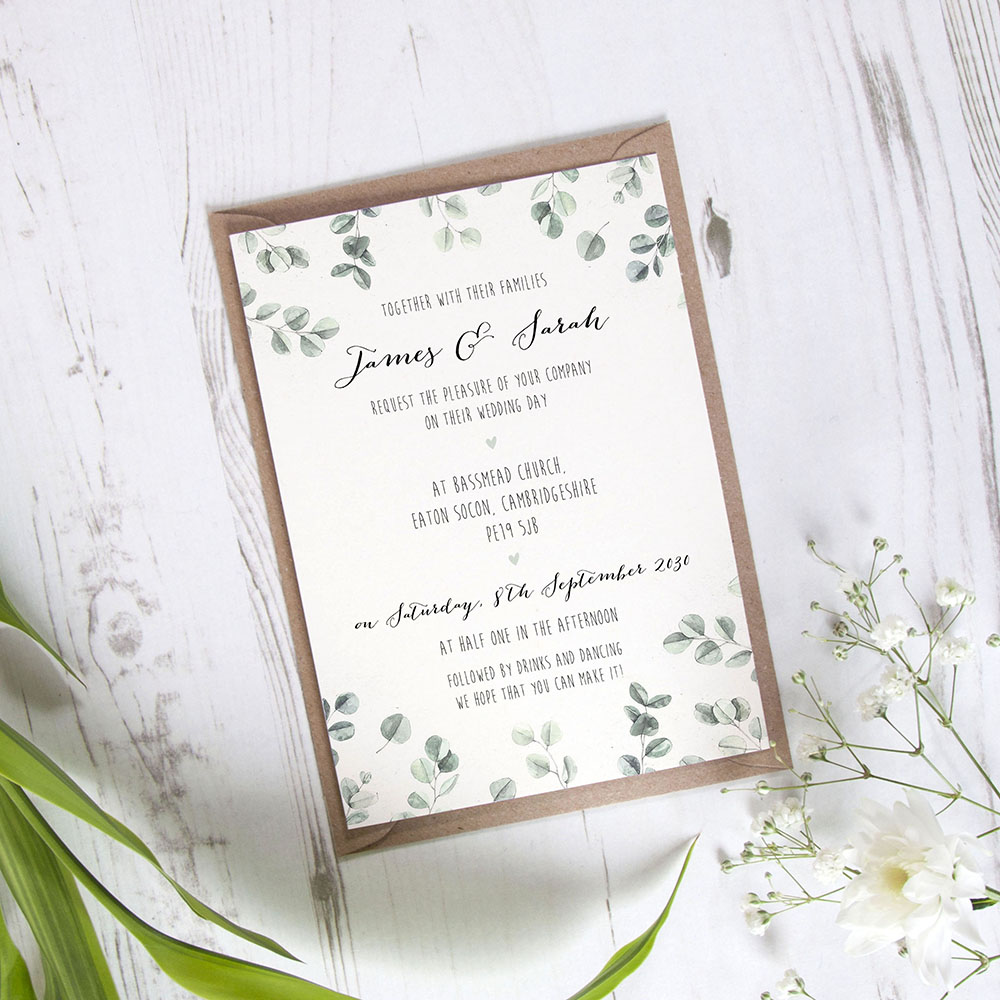 'Eucalyptus' Standard Wedding Invitation