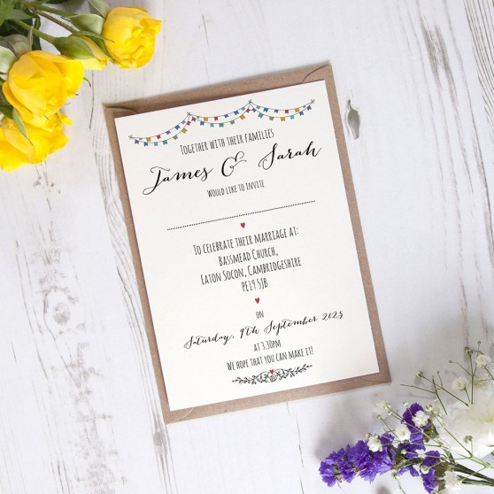 'Multi Flag Bunting' Standard Invite Sample