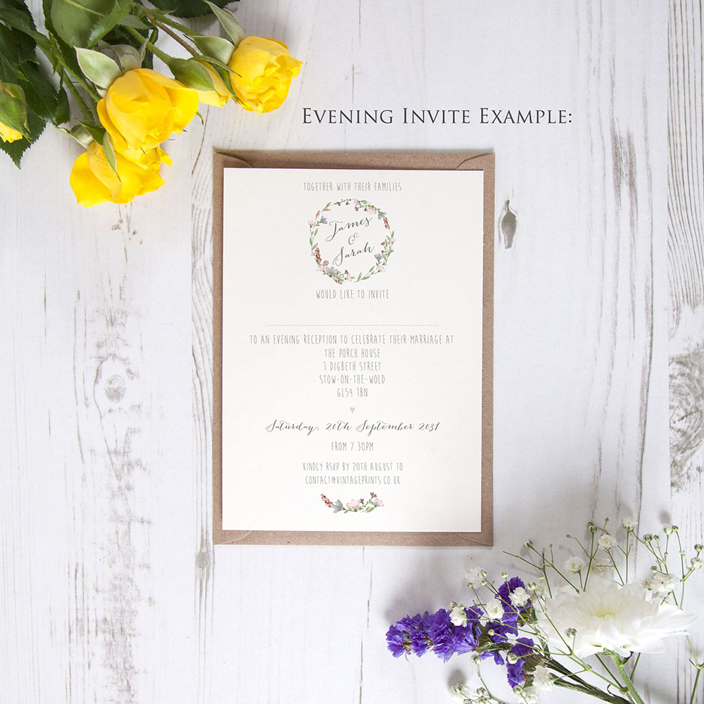 'Genevieve' Hole-punched Wedding Invitation