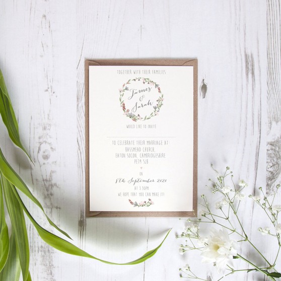 'Genevieve' Standard Wedding Invitation Sample