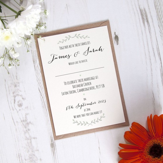 'Green Plant' Standard Invite Sample