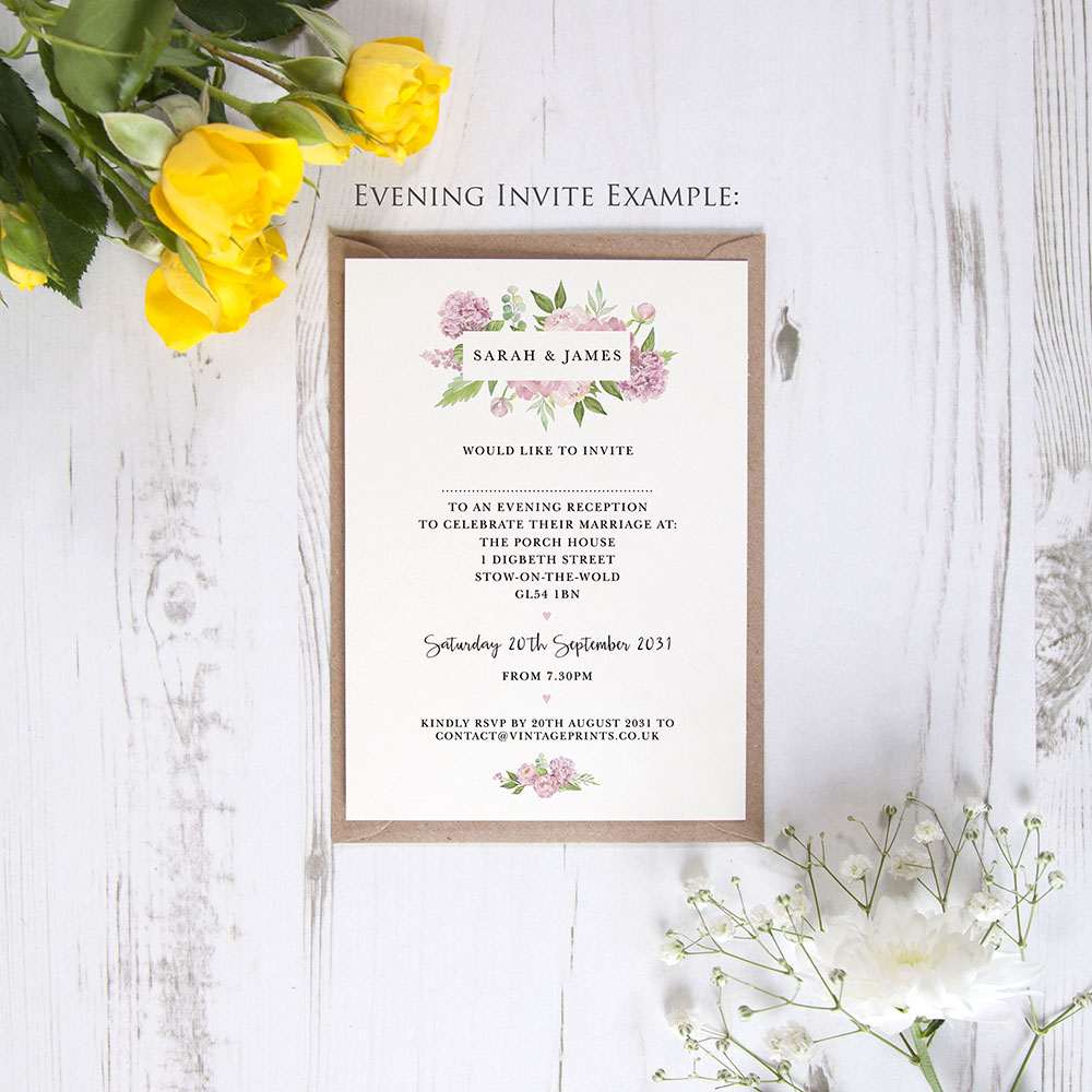 'Hydrangea' Standard Invite