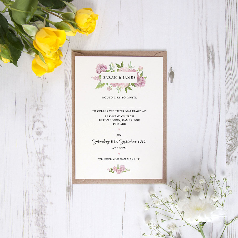'Hydrangea' Standard Invite
