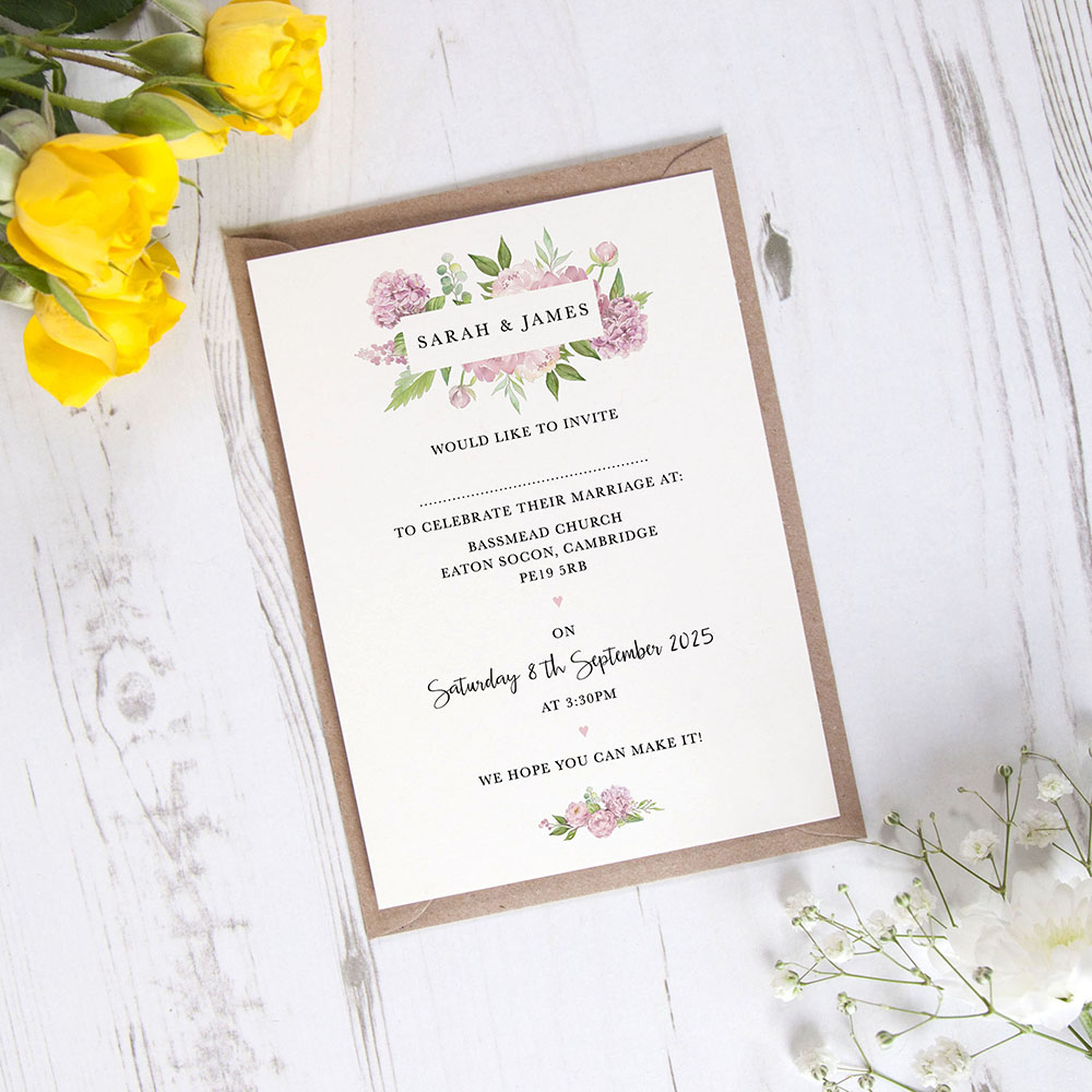 'Hydrangea' Standard Invite