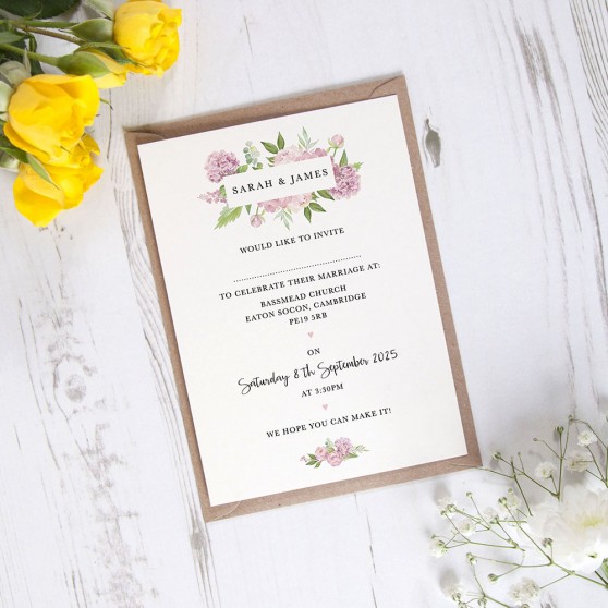 'Hydrangea' Standard Invite Sample