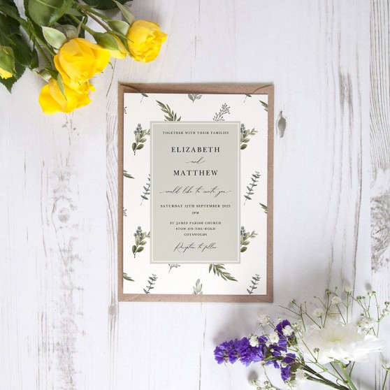 'Kensington' Standard Wedding Invitation Sample