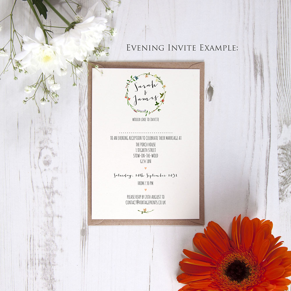 'Meadow Floral' Standard Invite Sample