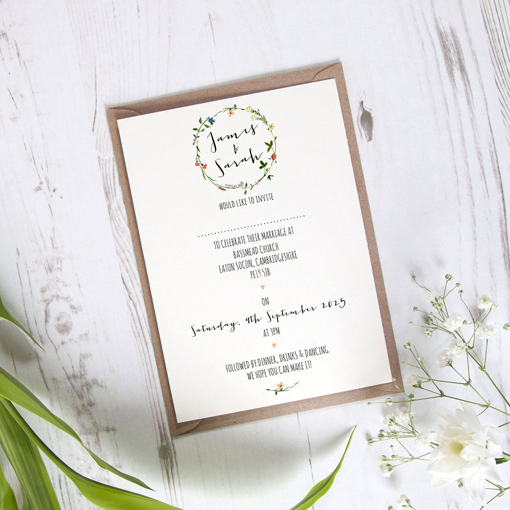 'Meadow Floral' Standard Invite Sample