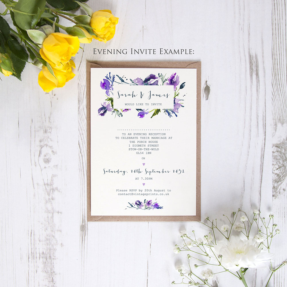 'Midnight Iris' Standard Invite