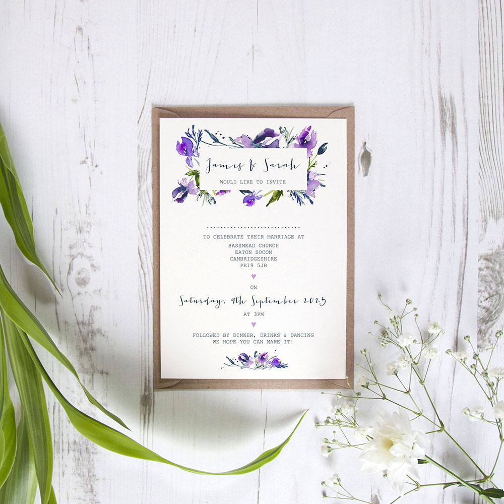 'Midnight Iris' Standard Invite