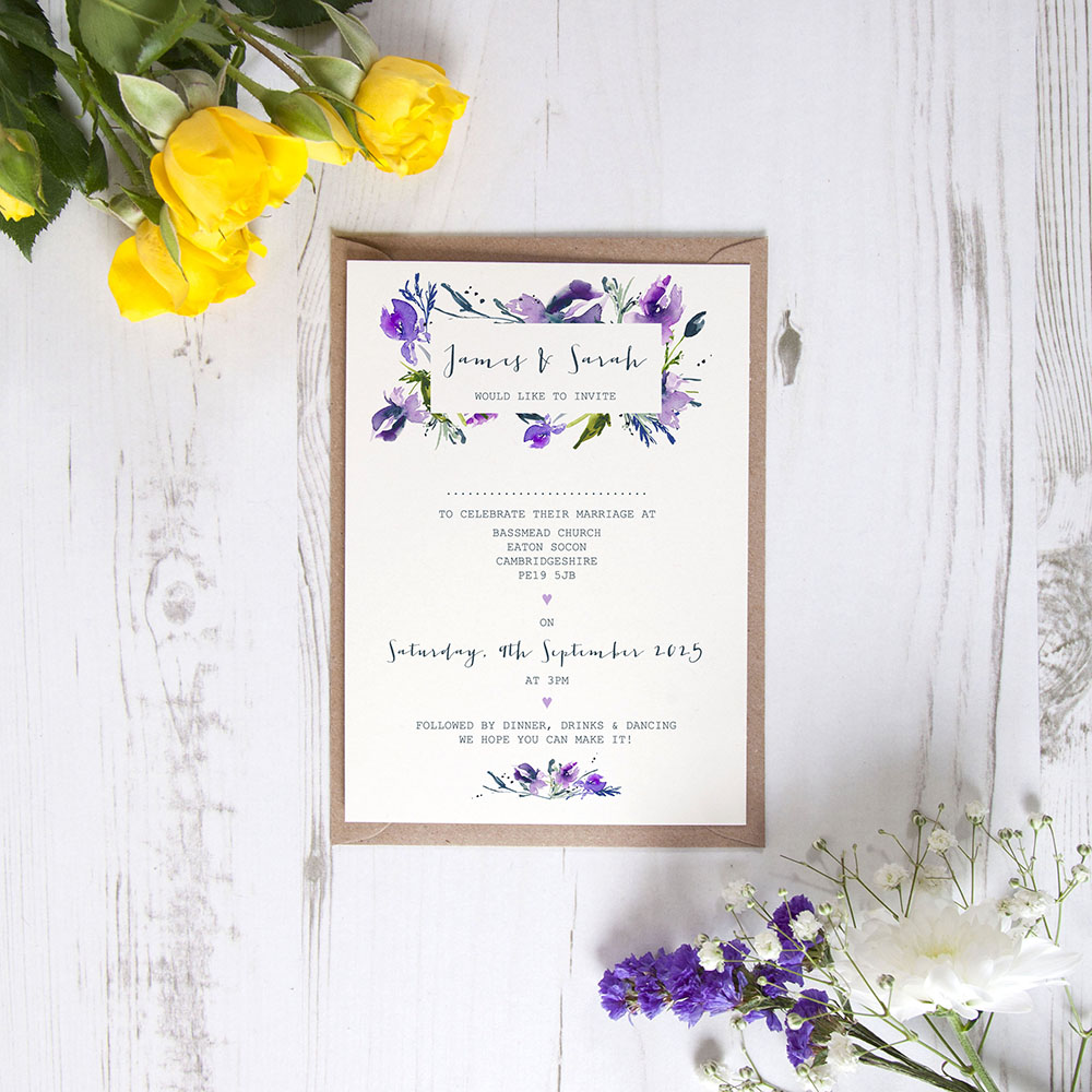 'Midnight Iris' Standard Invite