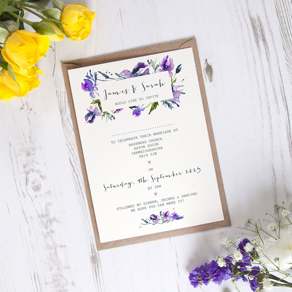 'Midnight Iris' Standard Invite