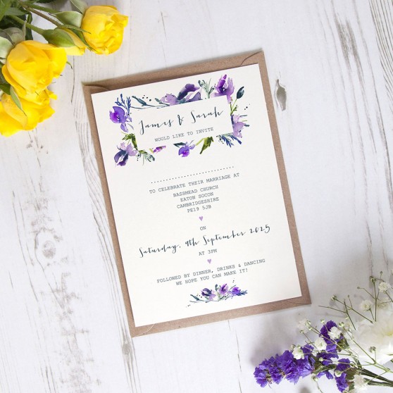 'Midnight Iris' Standard Invite Sample