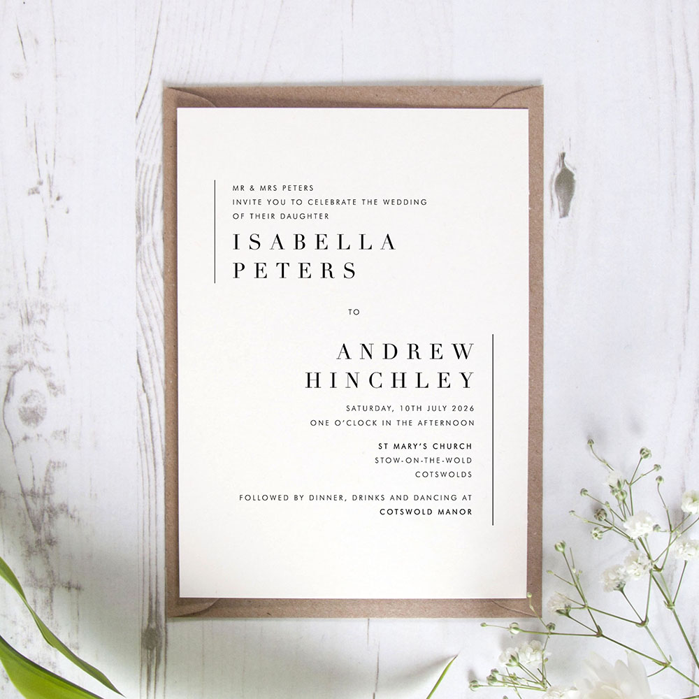 'Modern Classic MC02' Standard Wedding Invitation