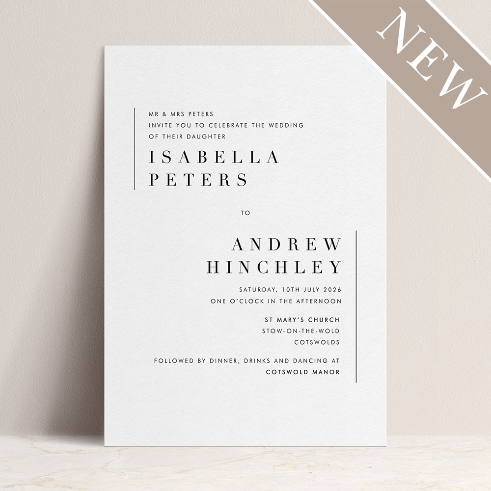 'Modern Classic MC02' Standard Wedding Invitation Sample