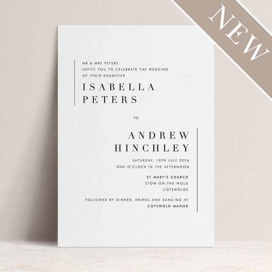 'Modern Classic MC02' Standard Wedding Invitation Sample